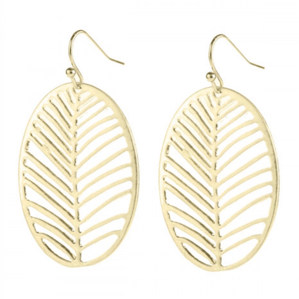 Riah Gold Leaf Dangle Earrings